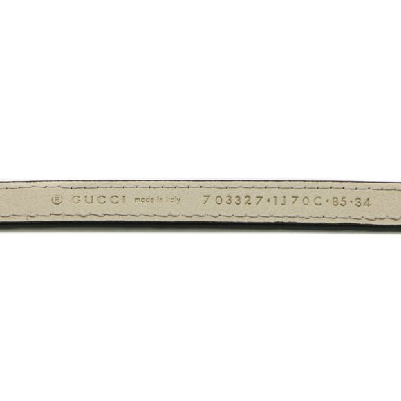13066 - Gucci White Leather Thin Belt 703327 main image 4